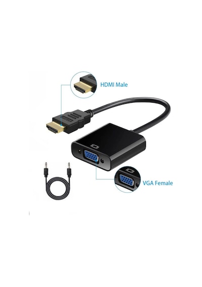 Hdmı To Vga Kablo Çevirici Dönüştürücü + Ses - Hdmi To Vga Kablo (535137212)