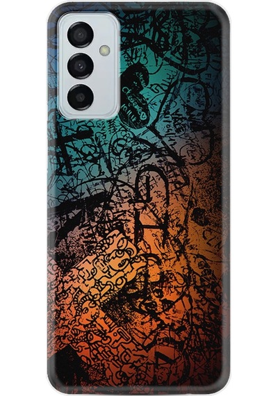 Samsung Galaxy Uyumlu A04S Kilif Silikon Desen Isaretler Tuval 1716 556613616