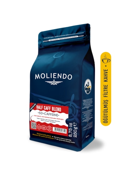 Moliendo Half Caff %50 Kafeinli Blend Kahve Öğütülmüş Filtre Kahve 250 G