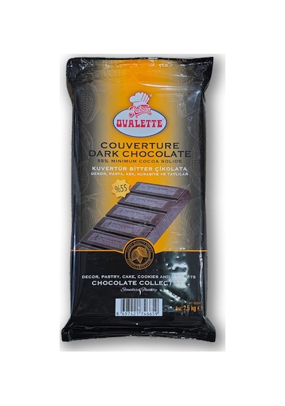 Ovalette Kuvertür Çikolata %55 Bitter 2.5kg