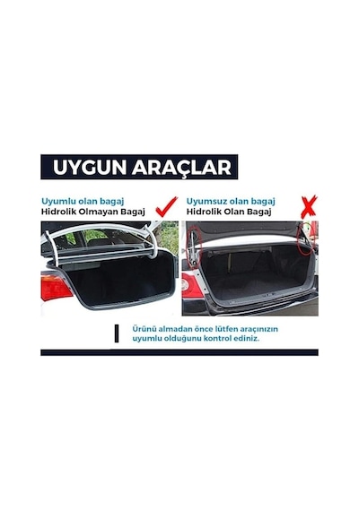 NiCe Shop Bagaj Kapağı Kaldırma Yayı Ayarlanabilir - Bagaj Yayı
