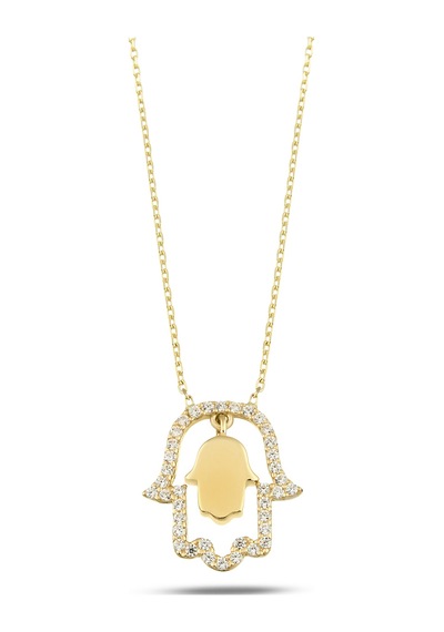 Debora Jewelry 14 Ayar Altın Fatma Ana Eli Kolye