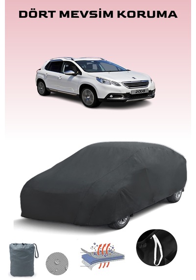 Siyah Peugeot 2008 1 Araba Brandası, Oto Örtüsü, Araba Çadırı Siyah