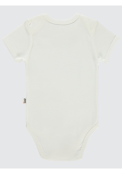 Civil Baby Düz Kısa Kol 5 li 3-9 Ay Çıtçıtlı Badi Beyaz