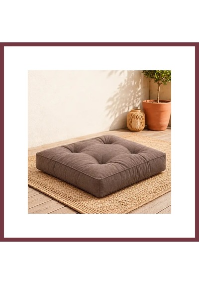 Storeşahin Kapitone Kare Yer Minderi 60 60 5 Cm Kahve Dış Mekân Shn0720 Kahverengi