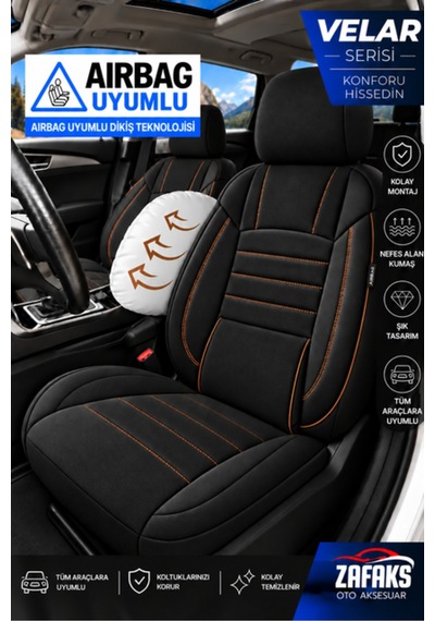 Audi A4 Uyumlu Velar Serisi Keten Oto Koltuk Kılıfı Ortopedik Tam Set