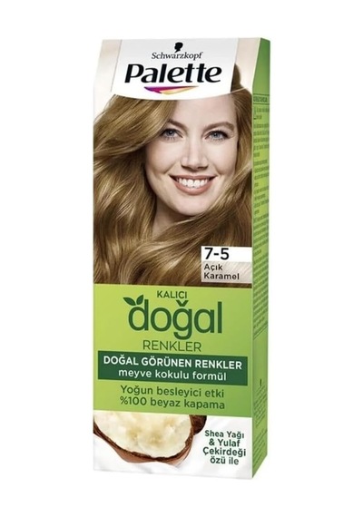 Kalıcı Doğal Renkler 7.5 Açık Karamel Saç Boyası