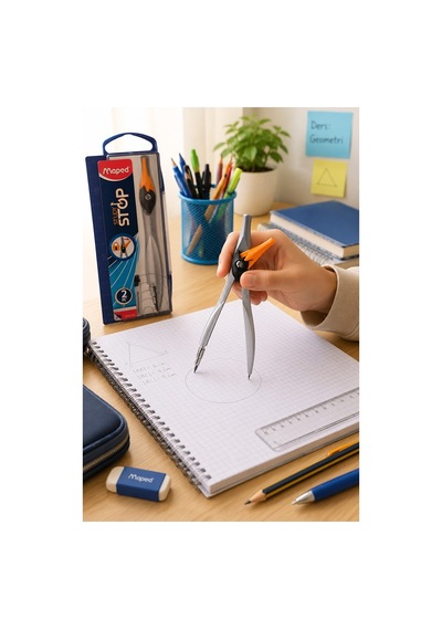 Turuncu Metal Pergel Stop Uçlu 1 Adet Maped Study Stop 195110 Pergel Çizim Matematik Geometri Mimari Proje