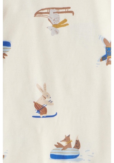 Erkek Bebek Ekru Pijama Set Ekru