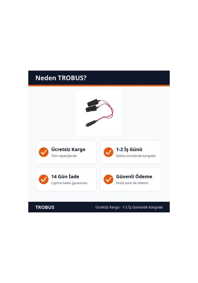 Trobus Araç Çakmak Soketi Çoğaltıcı Kablolu 12-24v 1 Erkek 2 Dişi Uçlu