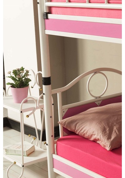 Argimo Argimo Zümrüt Bebek Çocuk Odası Ahşap Başlıklı Metal Ranza ve Karyola 80 x 160 CM Yatak Ölçülü Argimo Argimo Zümrüt Bebek Çocuk Odası Ahşap Başlıklı Metal Ranza ve Karyola 80 x 160 CM Yatak Ölçülü
