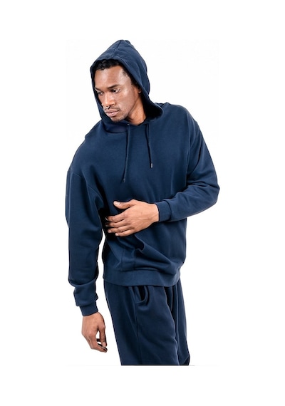 Jahr Marc Lacivert Önü Cepli Kapüşonlu Oversize Erkek Sweatshirt Lacivert
