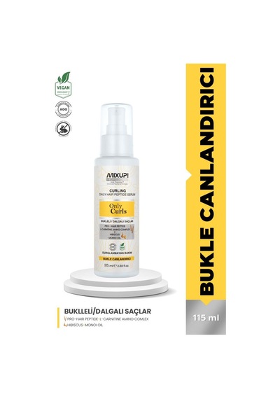 Mixup Bukleli Ve Dalgalı Saçlar İçin Pro-hair Peptit,l-karnitin,amino Kompleks Serum 115 Ml