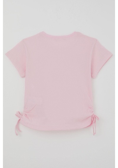 Breeze Kız Çocuk Kısa Kollu Tişört Yanları Lastik Detaylı Fiyonk Aksesuarlı Taşlı Kalp Baskılı 6-12 Yaş , Pembe Breeze Kız Çocuk Kısa Kollu Tişört Yanları Lastik Detaylı Fiyonk Aksesuarlı Taşlı Kalp Baskılı 6-12 Yaş , Pembe