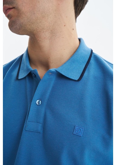 AR-MA Arma Erkek Regular Fit Basic % 100 Pamuk Pike Polo Yaka Tişört Y29374353902 Mavi