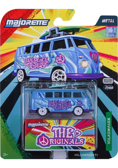 Majorette Volkswagen Deluxe Car 1:64 Volkswagen T1 Mavi Çok Renkli