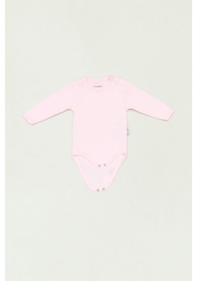 Fullamoda %100 Pamuk Bisiklet Yaka Unisex Çocuk Zıbın 25mcck4411128123-pudra Pudra