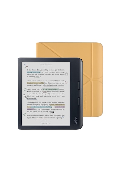 Kobo Libra Colour Siyah Kılıf Seti Sarı