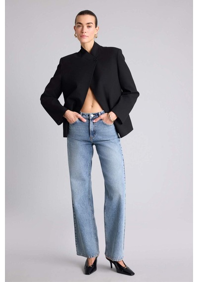 Defacto Oversıze Hakim Yaka Blazer Ceket H1118ax26smbk81 Siyah-bk81