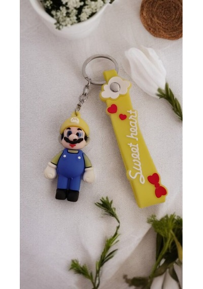 3d Sevimli Süper Mario Figürlü Anahtarlık "sweet Heart" Tasarımı İle Çanta Aksesuar 1 Adet