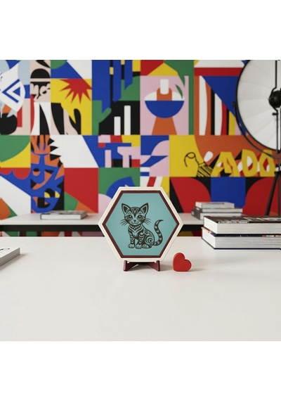 Şık Kedi Figürlü Masaüstü Aksesuarı Yaşam Alanlarınıza Huzur Ve Estetik Katan Modern Bir Dekoratif Obje 10x10 Cm, Turkuaz