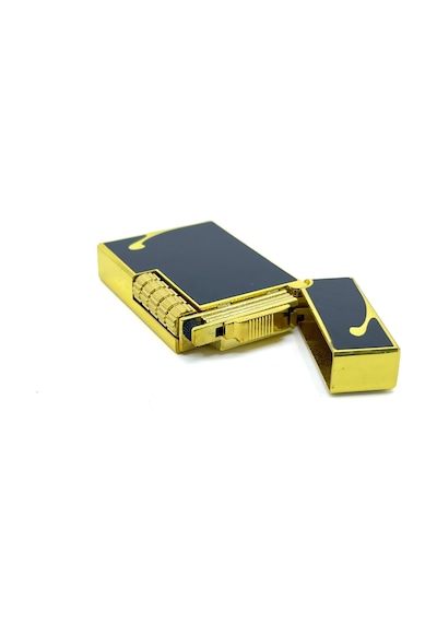 Dupont Tarzı Metal Çakmak Soft Flame Mum Alev - Black Gold