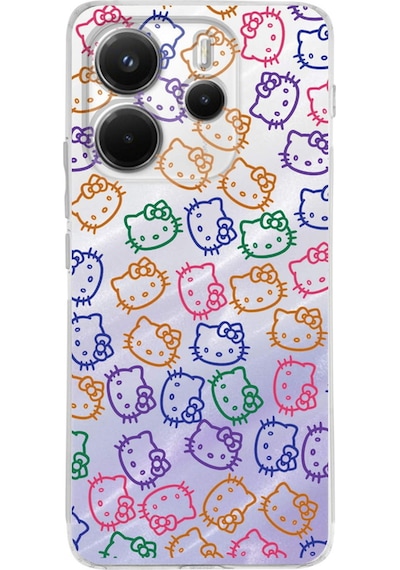 Xiaomi Redmi Note 14 4g İle Uyumlu Hello Kitty Baskılı Tasarım Kamera Korumalı Şeffaf Kılıf Şeffaf
