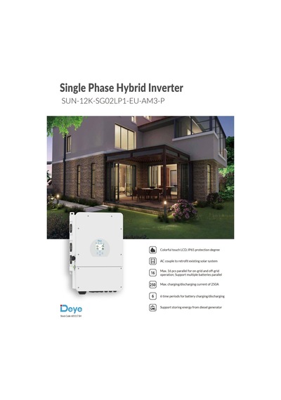 Deye 12 Kw 48v Hibrit Monofaz İnverter Lv