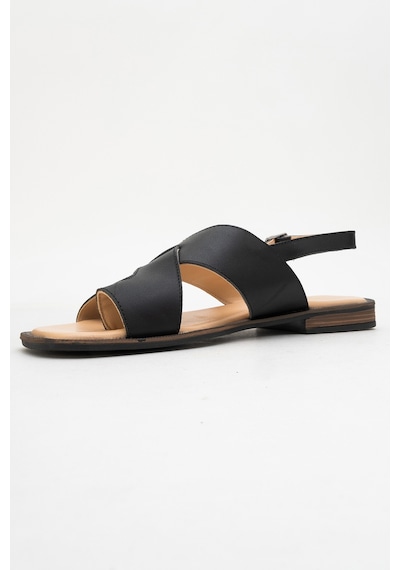 Luvishoes Luvi Shoes Louna Siyah Cilt Hakiki Deri Parmak Arası Kadın Sandalet Siyah Deri