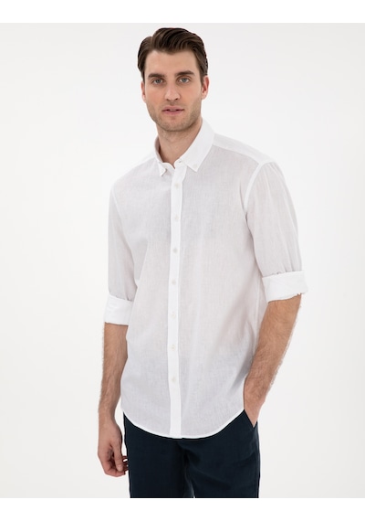 Pierre Cardin Erkek Beyaz Gömlek Desenli 50303388-vr013 Beyaz