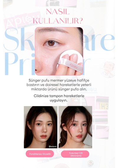 Ton Eşitleyici Aydınlatıcı & Nemlendirici Makyaj Bazı Cushion A'pıeu Waterlock Skin Care Primer Pink