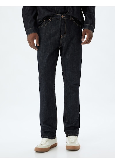 Koton Straight Fit Kot Pantolon - Mark Jean Koyu İndigo 5wam40111ıd İndigo