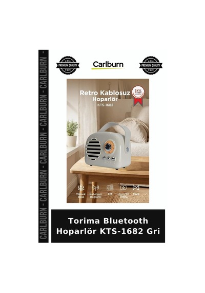 Özel Üretim Torima Bluetooth Hoparlör Kts-1682 Gri Radyo Hobi Seyyar