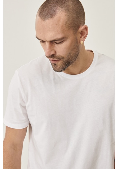 Ac&Co / Altınyıldız Classics Slim Fit Bisiklet Yaka Düz Erkek Tişört 2'li Beyaz