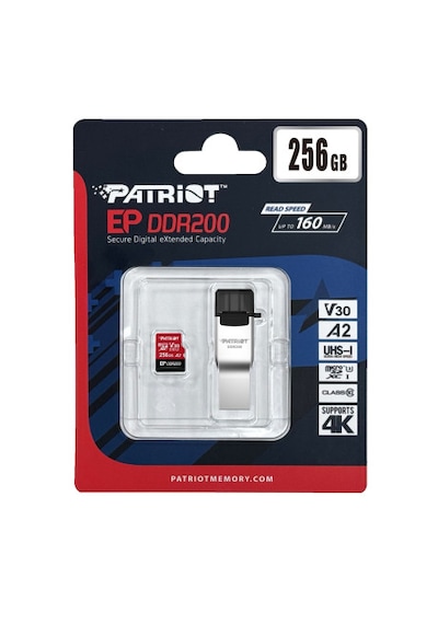 Patriot Ep Ddr200 256gb Microsdxc V30 A2 Hafıza Kartı + Usb-a/usb-c Kart Okuyucu Pef256gep33mcx
