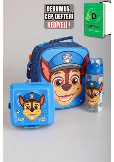 Dekomus İle Yeni Sezon Lisanslı Paw Patrol Okulda Macera Koleksiyonu Termoslu Beslenme Çantası Seti Açık Gri