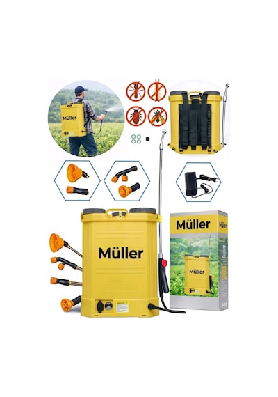 Pro Müller Profesyonel 16 Lt Şarjlı Sırt Tipi İlaç Pompası Akülü Şarjlı İlaçlama Makinesi Köpük Pompası