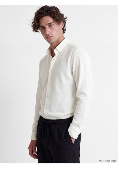 Lcw Vision Beyaz Slim Fit Dokulu Erkek Gömlek