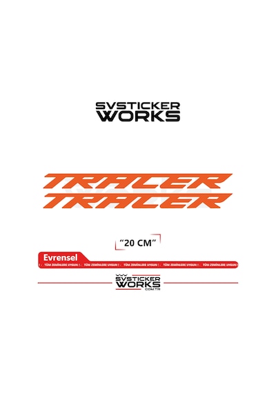 Yamaha Tracer 7 / 9 / Gt Uyumlu Yazı Sticker Yüksek Kalite Özel Kesim Folyo 2'li Set Turuncu