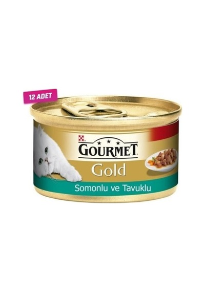 12 Adet - Somon Ve Tavuklu Yetişkin Kedi Konservesi 85 Gr
