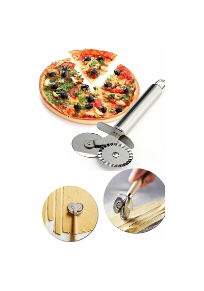 Mithra Life Çift Başlıklı Paslanmaz Çelik Pizza Mantı Hamur Kesme Bıçağı Mıt1112 Diğer