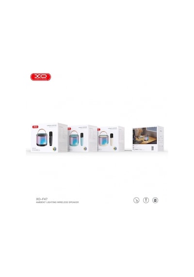 F47 20w Rgb Işıklı 1200 Mah Bluetooth Kablosuz Usb-c Girişli Hoparlör Ve Karaoke Mikrofonu Set