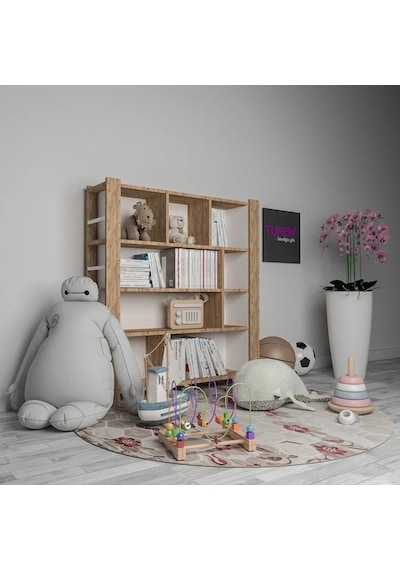 Montessori Çok Amaçlı Kitaplık Mdf Antrasit Montessori Çok Amaçlı Kitaplık Mdf Antrasit