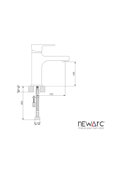 Newarc Drop 241521 Krom Lavabo Bataryası