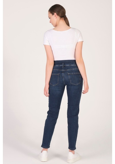 Busa Hamile Mom Fit Kot Pantolon Koyu Lacivert-koyu Lacivert