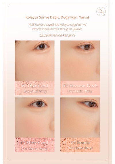Dasique Karıştırılabilir Renk Tonlarına Sahip 4lü Allık Blending Mood Cheek 03 Peach Blending 03 Peach Blending