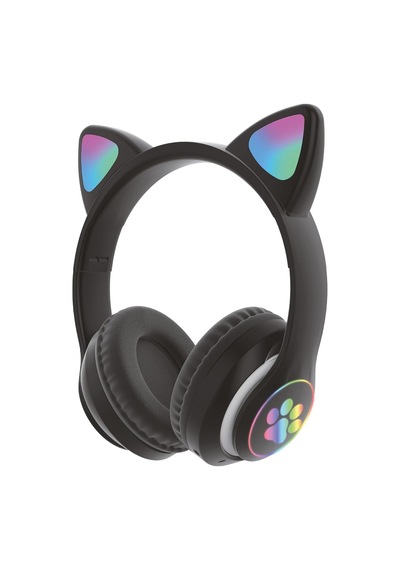 Wireless 5.0 Stereo Kedi Kulak Üstü Bluetooth Kulaklık Siyah