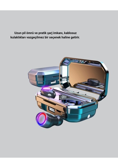 Kablosuz Kulaklık Uzun Pil Ömürlü Şarj Kutulu Ergonomik Hafif Tasarım