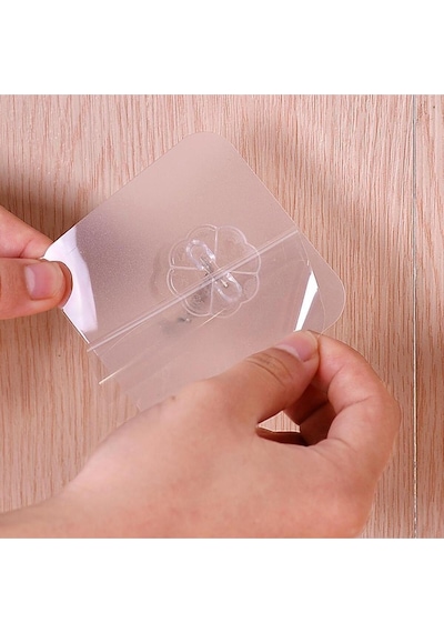20 Adet Kendinden Yapışkanlı Şeffaf Askı Metal Kancalı Askılık Plastik Turuncu Tr Diğer