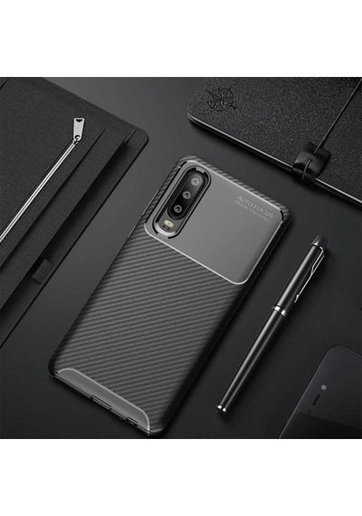 Huawei P30 Kilif Karbon Tasarim Negro Silikon Kapak 405786305